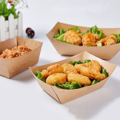 0.25LB 25# Biodegradable Servis Meja sekali pakai Kapal Goreng Snack Tray