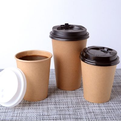 Cangkir Kertas Sekali Pakai Biodegradable 8 Ons Kertas Kraft Dinding Tunggal Cangkir Kopi