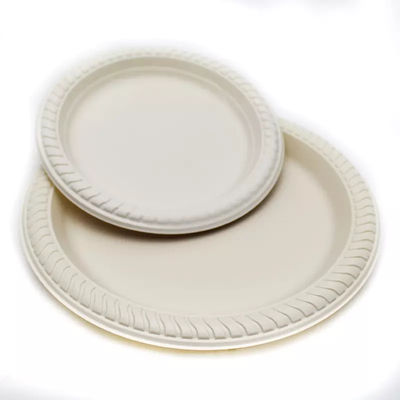 9in 10in Round Cornstarch Piring sekali pakai Biodegradable Piring Meja Bulat