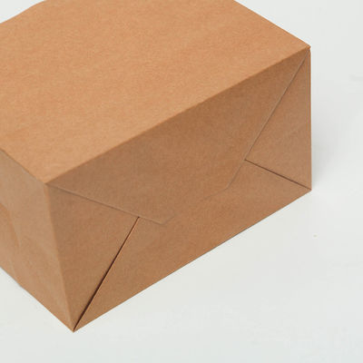 250gm 300gm Biodegradable tableware sekali pakai Tas kertas cokelat dengan pegangan