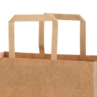 250gm 300gm Biodegradable tableware sekali pakai Tas kertas cokelat dengan pegangan