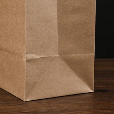 250gm 300gm Biodegradable tableware sekali pakai Tas kertas cokelat dengan pegangan