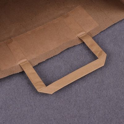 250gm 300gm Biodegradable tableware sekali pakai Tas kertas cokelat dengan pegangan
