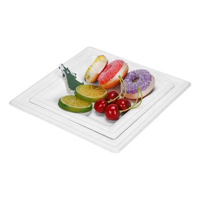 9in 10in Eco Friendly Compostable Sugarcane Paper Plates Dessert Square Cake Plate