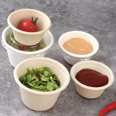 1oz 2oz 4oz sup kertas mangkuk salad sekali pakai dengan tutup cangkir porsi