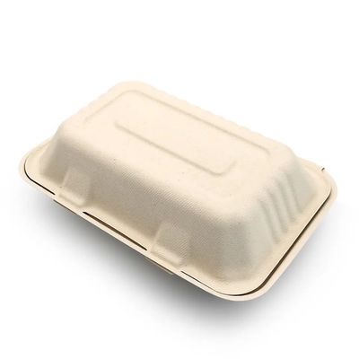 600ml 1000ml Perlengkapan makan malam Komposable Party Perlengkapan meja Bagasse Pulp Lunch Bento Box