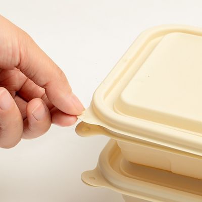 500 600ML Satu Kali Pakai Kompostable Cornstarch Meal Lunch Box Fast Food Packaging Box