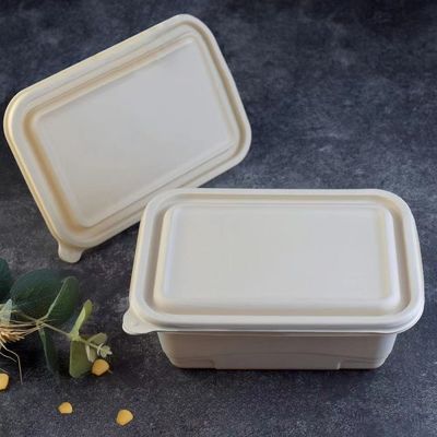 500 600ML Satu Kali Pakai Kompostable Cornstarch Meal Lunch Box Fast Food Packaging Box