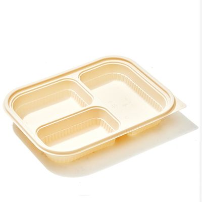 10 Inci 3 Kompartemen Perlengkapan Meja Kentang Bento Biodegradable Kontainer Makanan Kentang Kentang