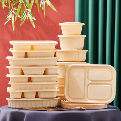 10 Inci 3 Kompartemen Perlengkapan Meja Kentang Bento Biodegradable Kontainer Makanan Kentang Kentang