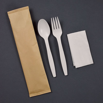 6 inci Biodegradable Cornstarch Pakaian Meja Terbungkus Secara Individual Set Piring Sekali pakai
