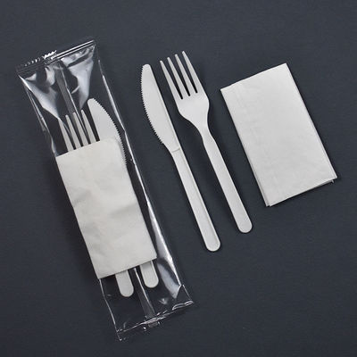 6 inci Biodegradable Cornstarch Pakaian Meja Terbungkus Secara Individual Set Piring Sekali pakai