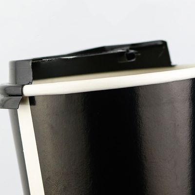 2.5oz Cangkir Kopi Sekali Pakai Hitam Cetak Kustom 8oz Cangkir Kopi Dinding Tunggal
