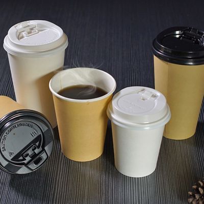 Custom Logo cangkir kertas sekali pakai teh minum panas 12oz 360ml cangkir kopi dengan tutup