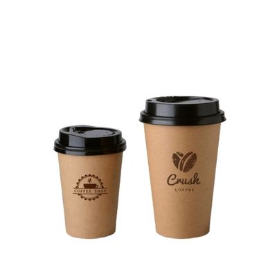 Cangkir Kertas Sekali Pakai Biodegradable 8 Ons Kertas Kraft Dinding Tunggal Cangkir Kopi