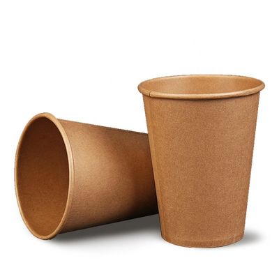 Cangkir Kertas Sekali Pakai Biodegradable 8 Ons Kertas Kraft Dinding Tunggal Cangkir Kopi